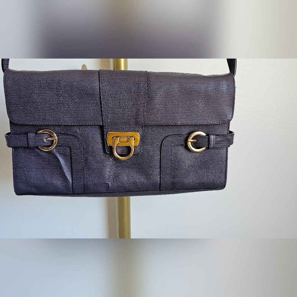 LORD & TAYLOR vintage purple shoulder bag - Picture 2 of 8